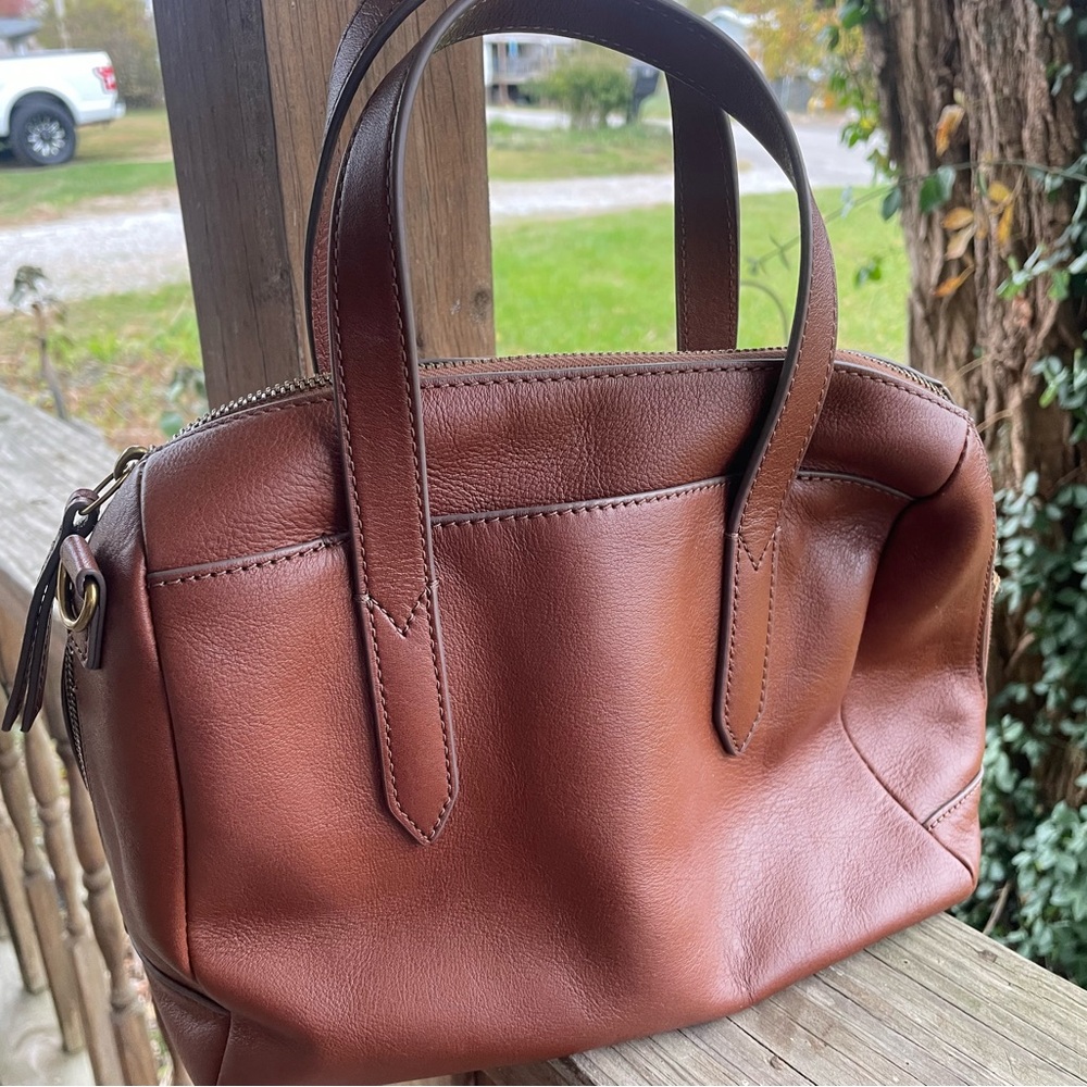 Fossil Brown Leather Women's Bag Vintage - Picture 2 of 7